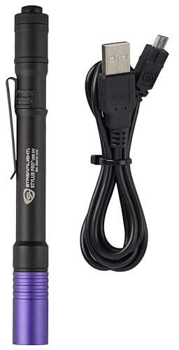 Streamlight ستريملايت 66149 ستايلس برو USB 400nm UV مصباح قلم قابل لإعادة الشحن مع كابل USB وحافظة نايلون، أسود - Image 2