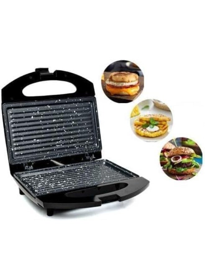 HMA Sandwich Maker Model HMA-1005 – 750W Sandwich Maker with Non-Stick Plates and Temperature Control – Granite Color - Image 1