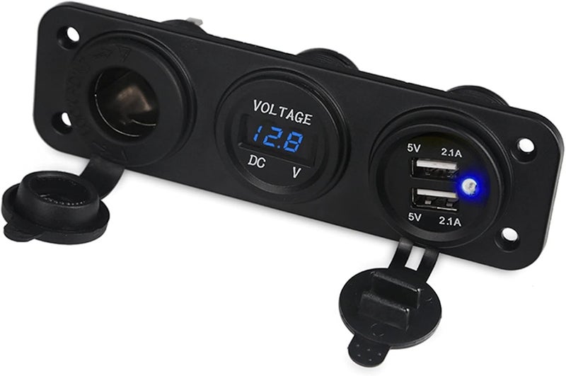 DEMULAX 3 Hole Car Switch Panel with USB Charger - Image 1