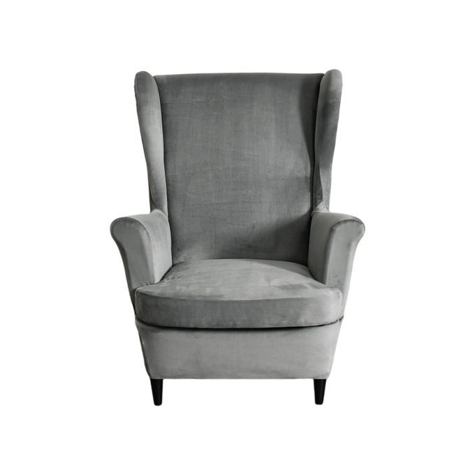 WINGBACK CHAIR COVER SLIPCOVERS 2 PIECE STRETCH VELVET PLUSH WING CHAIR COVERS SLIPCOVERS WINGBACK SOFA COVERS ARMCHAIR COVERS FURNITURE PROTECTOR FOR LIVING ROOM T15