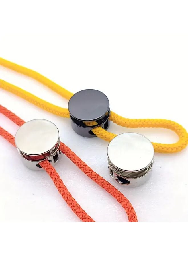 Black Alloy Double Hole Spring Buckles Adjustable Drawstring Fasteners for Hats Pants Jackets Outdoor Gear - Image 1