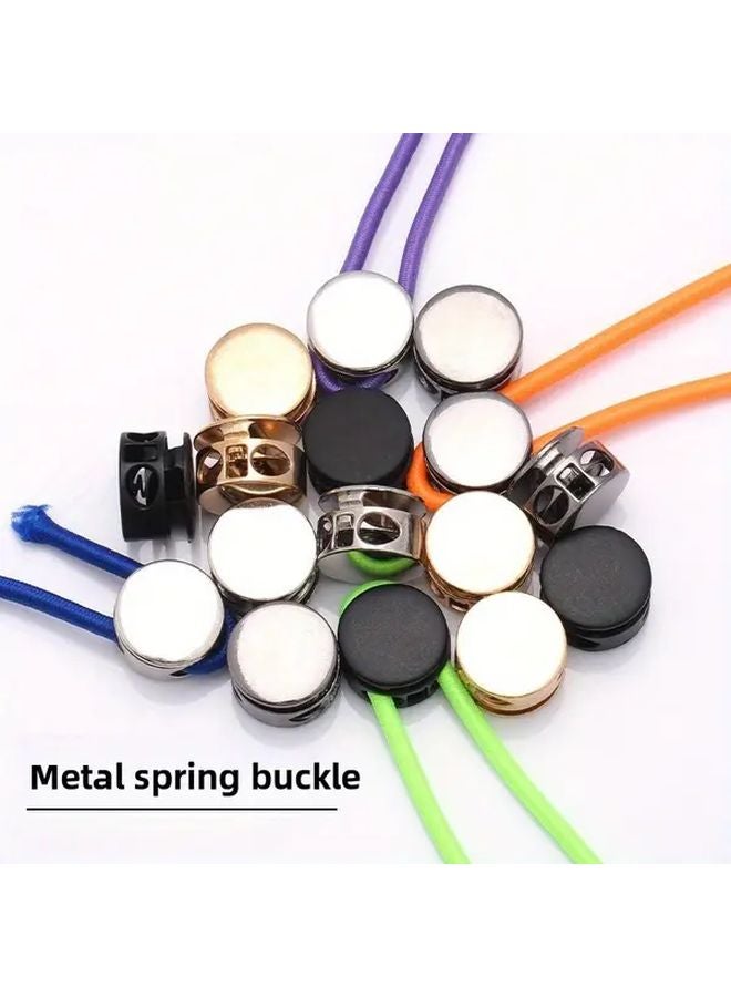 Black Alloy Double Hole Spring Buckles Adjustable Drawstring Fasteners for Hats Pants Jackets Outdoor Gear - Image 2