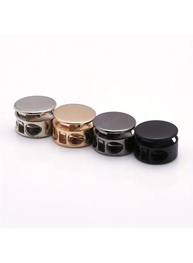 Black Alloy Double Hole Spring Buckles Adjustable Drawstring Fasteners for Hats Pants Jackets Outdoor Gear - Image 4