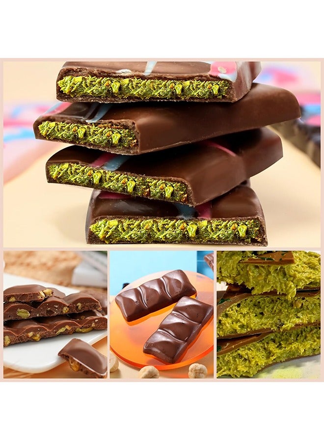 2Pcs Silicone Chocolate Bar Mold, Non Stick Dubai Pistachio Chocolate Molds for Thick Stuffed Chocolate Bars, Break Apart Design, 6 Cavities Candy Bar Mold  - Image 2