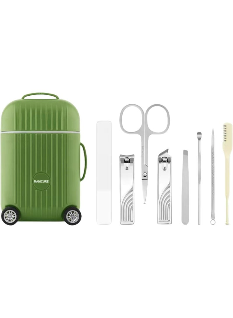 Arabest Manicure Set 8 in 1 Stainless Steel, Nail Clippers Scissors Pedicure Tools Kit - Portable Travel Grooming Kit for Men and Women with Mini travel box packaging - Image 1