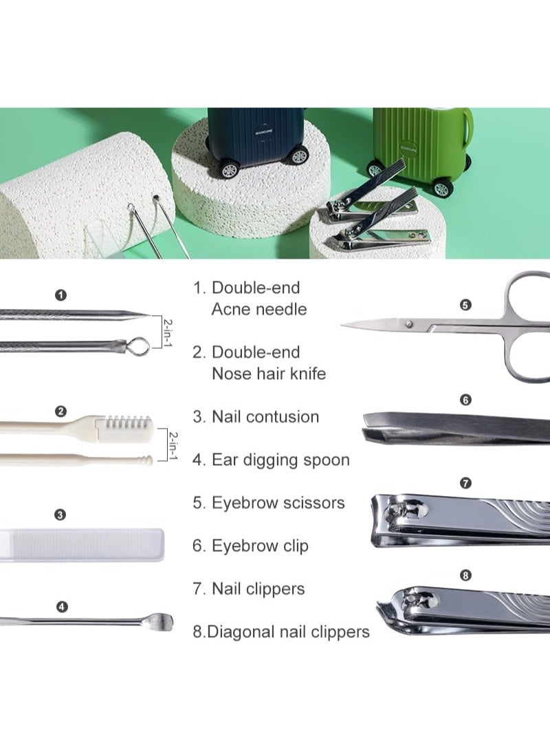 Arabest Manicure Set 8 in 1 Stainless Steel, Nail Clippers Scissors Pedicure Tools Kit - Portable Travel Grooming Kit for Men and Women with Mini travel box packaging - Image 4