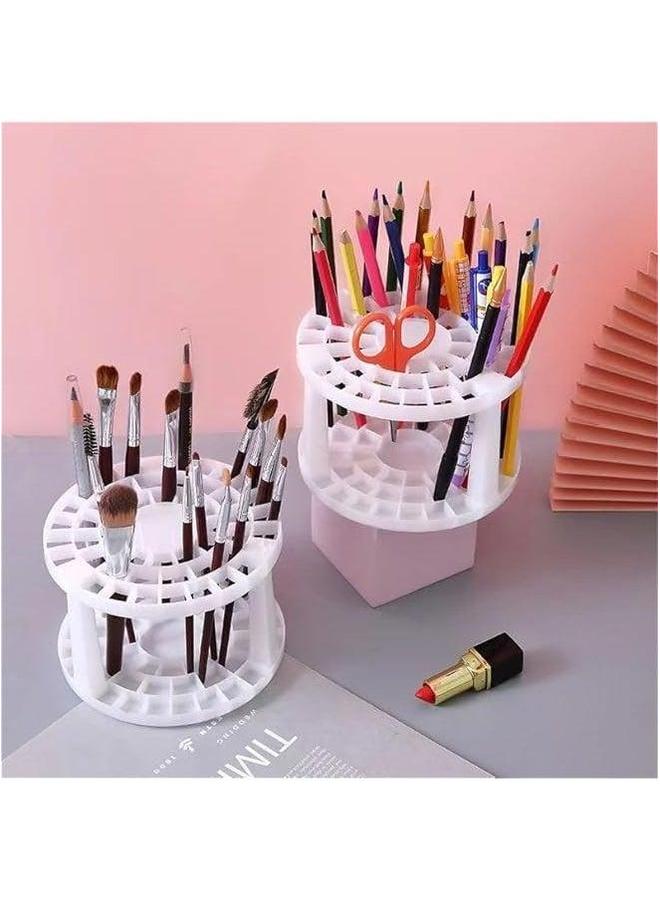 49 Holes Paint Brush Holder Stand-Artist  Makeup Brushes for Pens, Pencils or Small Tools (Black) - Image 3