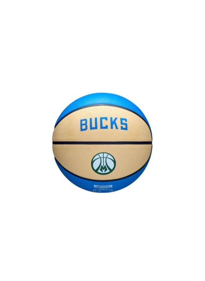 Wilson - 2024-2025 NBA Team City Edition Icon Milwaukee Bucks Basketball   Size: 7 - Image 1