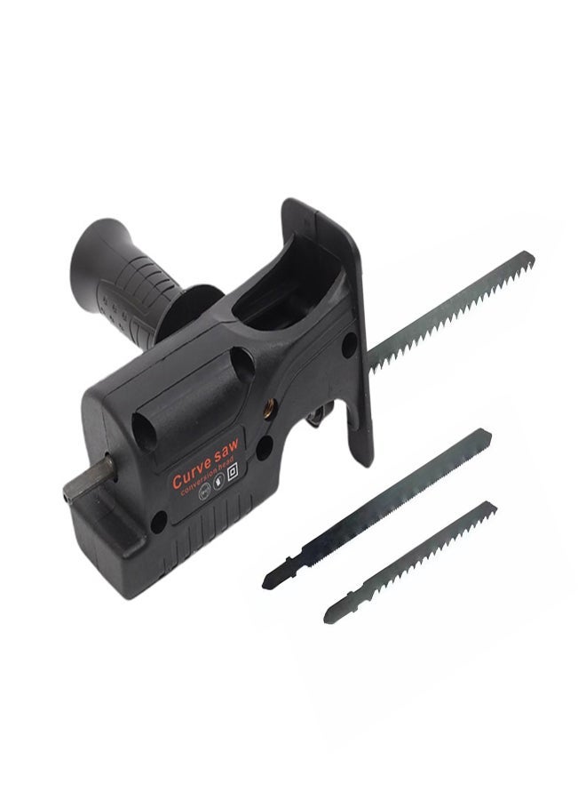 Curve Electric Drill to Reciprocating Saw Adapter with 3 Replaceable Saw Blades Power Drill Modified Tool Electric Saw Converter for Wood Metal Plastic Bone  Leather - Image 1