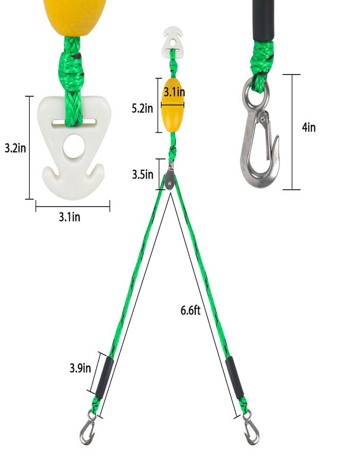 ORLANG 12FT Boat Tow Harness for Tubing, Water Ski Tow Rope Boat Harness with Stainless Steel Big Hooks, Boat Tow Rope for Watersports, Self Centering Tow Harness for Boat Water Sport Jet Ski Wakeboarding - Image 2