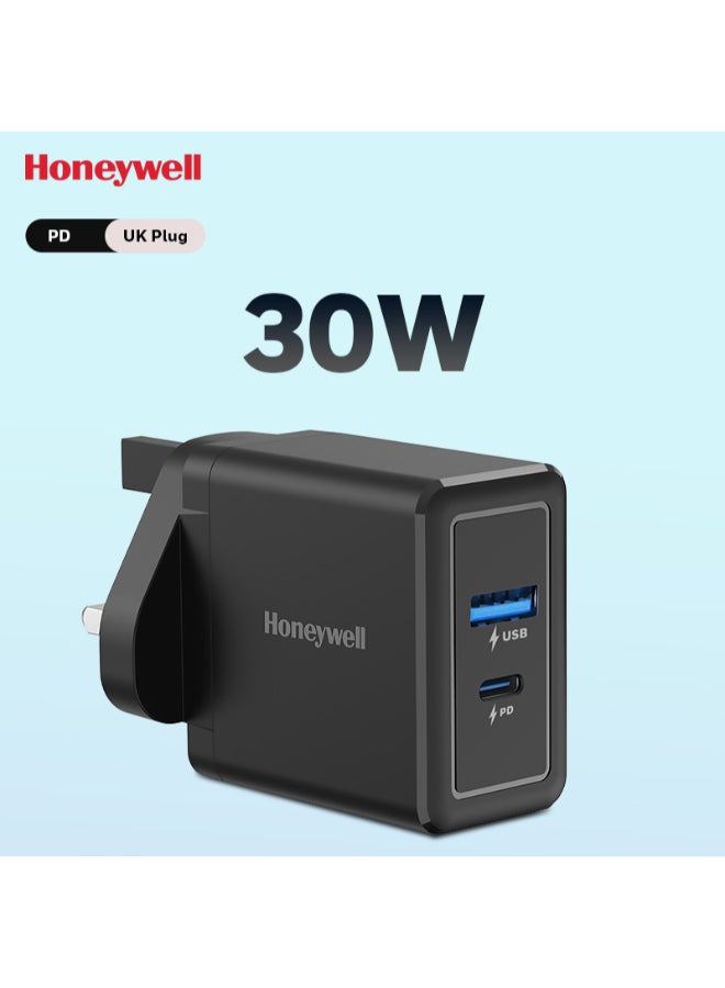 Honeywell 30W Ultrafast Charger With Usbc And Usb Charger For Iphone 16/15/14/13/12/11 Ipad Google Pixel Samsung Galaxy And Oneplus 3 Yrs Manufacturer Warranty Black Black - Image 2