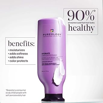 Pureology Hydrate Moisturising Conditioner For Medium to Thick Dry Colour Treated Hair Vegan Formulas Sulphate Free for a Gentle Cleanse - Image 2