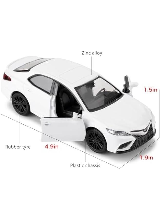 1:36 Camry XSE Car Model, Diecast Pull Back Model Toy Car, Doors Open, Collection Kids Toy for Aged 3 and up, Gift White - Image 2