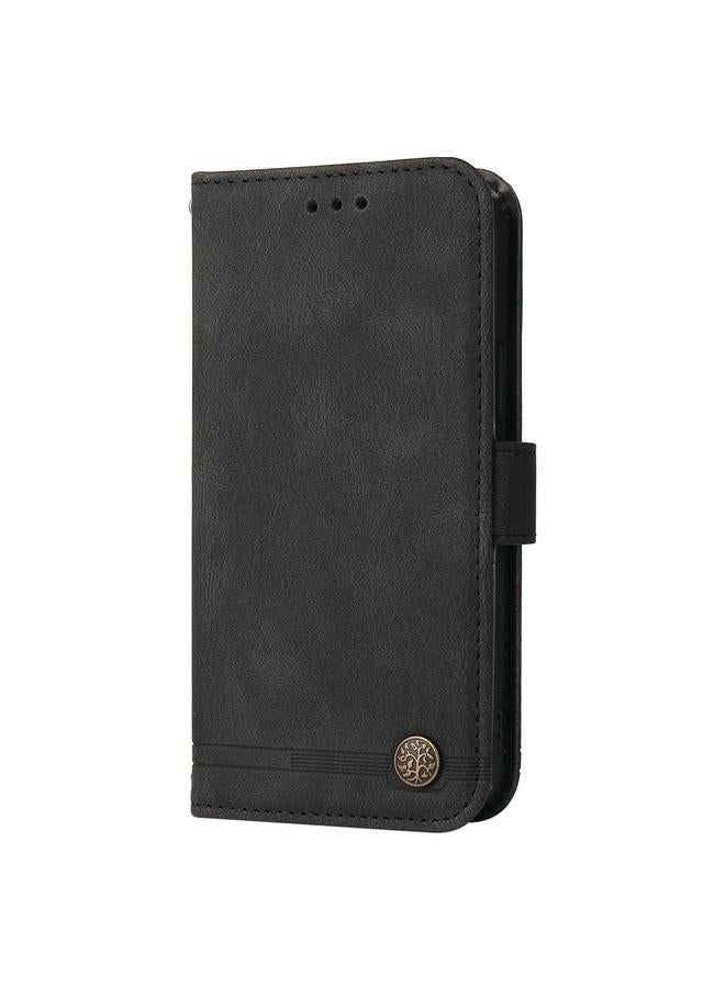 S-TOP Case For Redmi Note 14 Pro 5G / Note 14 Pro+ 5G Skin Feel Life Tree Metal Button Leather Phone Case - Image 2