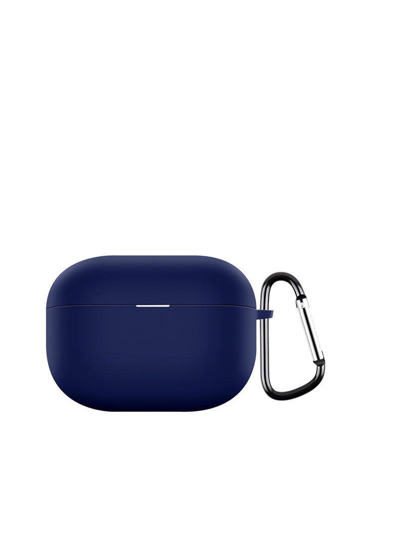 Case for Realme Buds T300 Case Silicone Protective Cover Case Anti-Shock with Keychain Carabiner Headphone Accessories (Blue) 