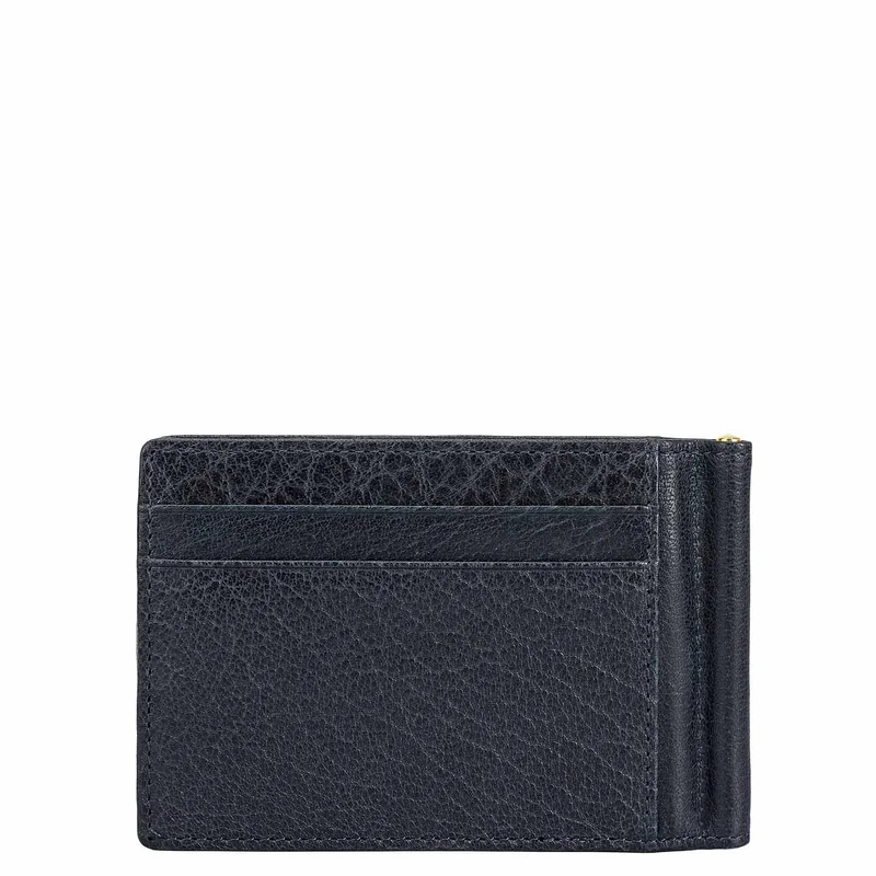 Da Milano  Elephant Pattern Leather Money Clip - Navy for Men | Best Price UAE