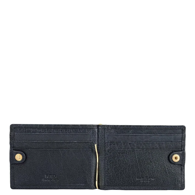 Da Milano  Elephant Pattern Leather Money Clip - Navy for Men | Best Price UAE