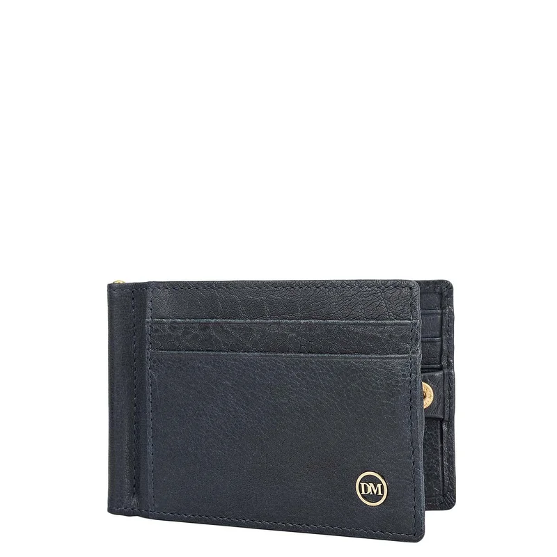 Da Milano  Elephant Pattern Leather Money Clip - Navy for Men | Best Price UAE