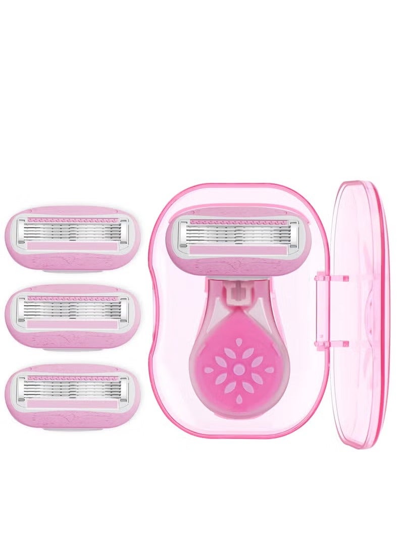 general Mini Razors for Women On The Go,Extra Smooth 3 Blade Shaving Razors for Women,Includes 1 Women's Mini Razor and 1 Travel Case, Pink,Travel Essentials for Women - Image 1
