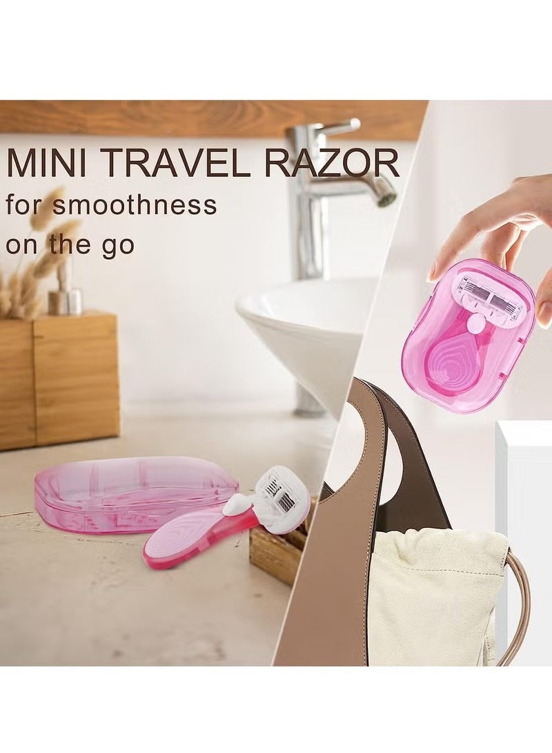 general Mini Razors for Women On The Go,Extra Smooth 3 Blade Shaving Razors for Women,Includes 1 Women's Mini Razor and 1 Travel Case, Pink,Travel Essentials for Women - Image 3