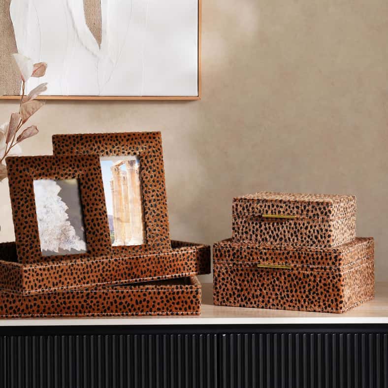 Pan Home Savanna Faux Fur Decor Box 18x12x7.5cm- Brown - Image 5