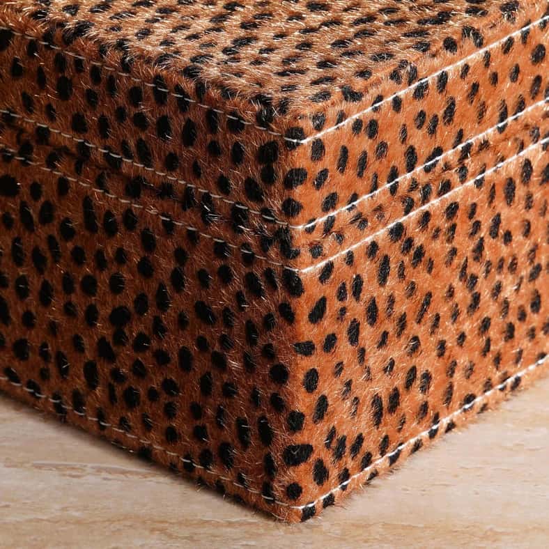 Pan Home Savanna Faux Fur Decor Box 18x12x7.5cm- Brown - Image 3