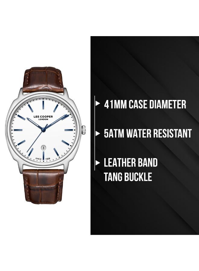 Lee Cooper Men's LEATHER Analog Watch LC08248.332 - 41 mm for Men