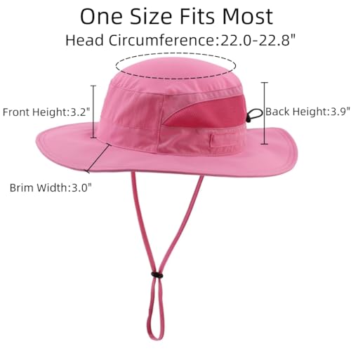 Connectyle قبعة سفاري شمسية للنساء من كونكتايل UPF 50+ مع حماية من الأشعة فوق البنفسجية (وردي فاتح) - Image 3