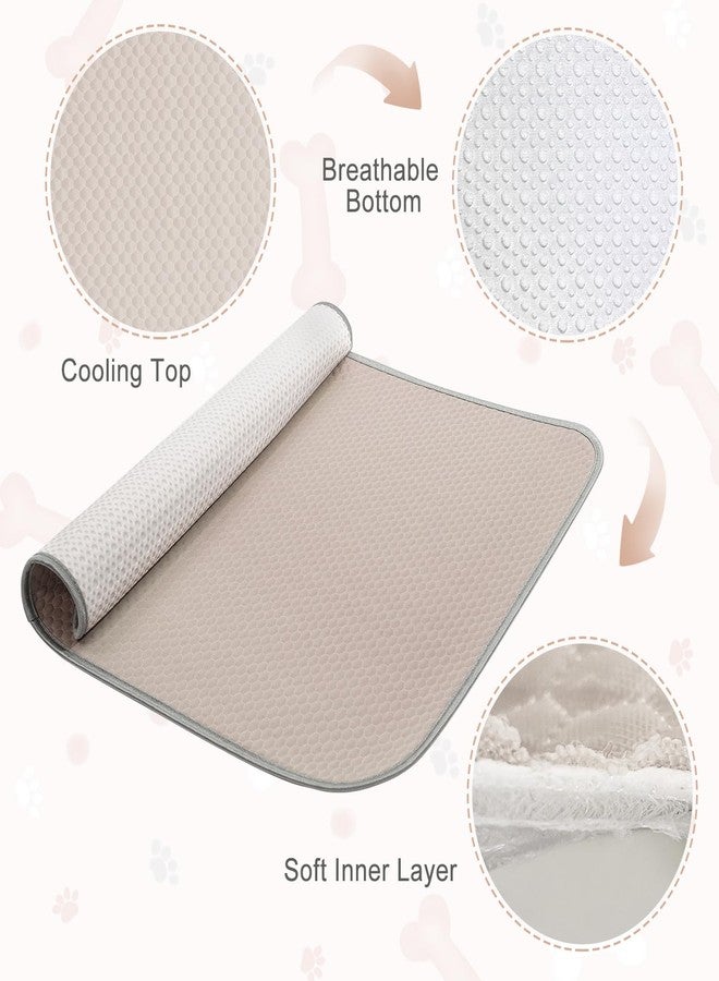 Buvlnee Summer Dog Cooling Mat Washable Ice Silk Self Cool Pad for Small Medium Large Dogs and Cats, Pet Sleeping Pad for Crate, Bed, Indoor & Outdoor Floor, Car Seats (Light Brown, 27x22in) - Image 5