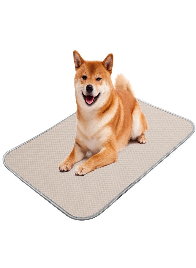 Buvlnee Summer Dog Cooling Mat Washable Ice Silk Self Cool Pad for Small Medium Large Dogs and Cats, Pet Sleeping Pad for Crate, Bed, Indoor & Outdoor Floor, Car Seats (Light Brown, 27x22in) - Image 1