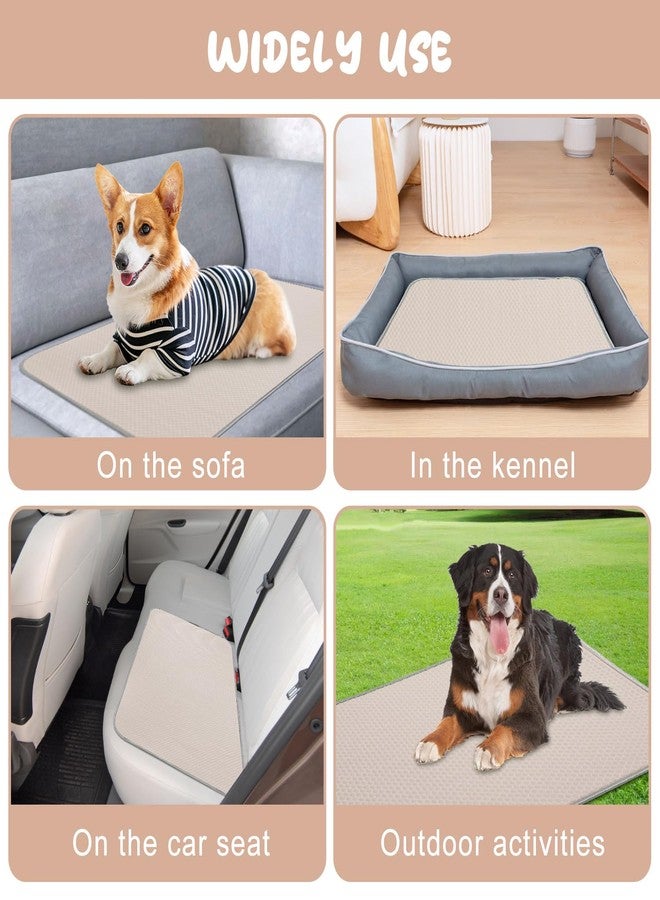 Buvlnee Summer Dog Cooling Mat Washable Ice Silk Self Cool Pad for Small Medium Large Dogs and Cats, Pet Sleeping Pad for Crate, Bed, Indoor & Outdoor Floor, Car Seats (Light Brown, 27x22in) - Image 4