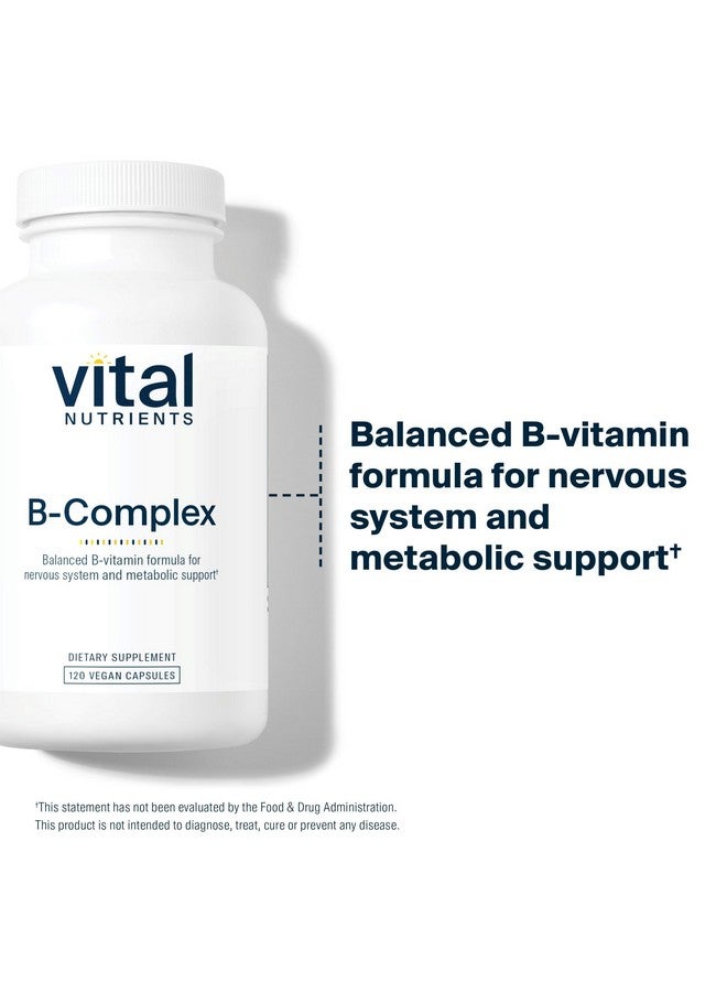 فيتل نيوترينس فيتامينات ب المركبة من Vital Nutrients | فيتامينات ب المركبة عالية الفعالية من مجموعة ميثيلي نباتية | فيتامينات ب تدعم إنتاج الطاقة، والتمثيل الغذائي، وصحة القلب* | خالية من الجلوتين ومنتجات الألبان والصويا | 120 كبسولة - Image 2
