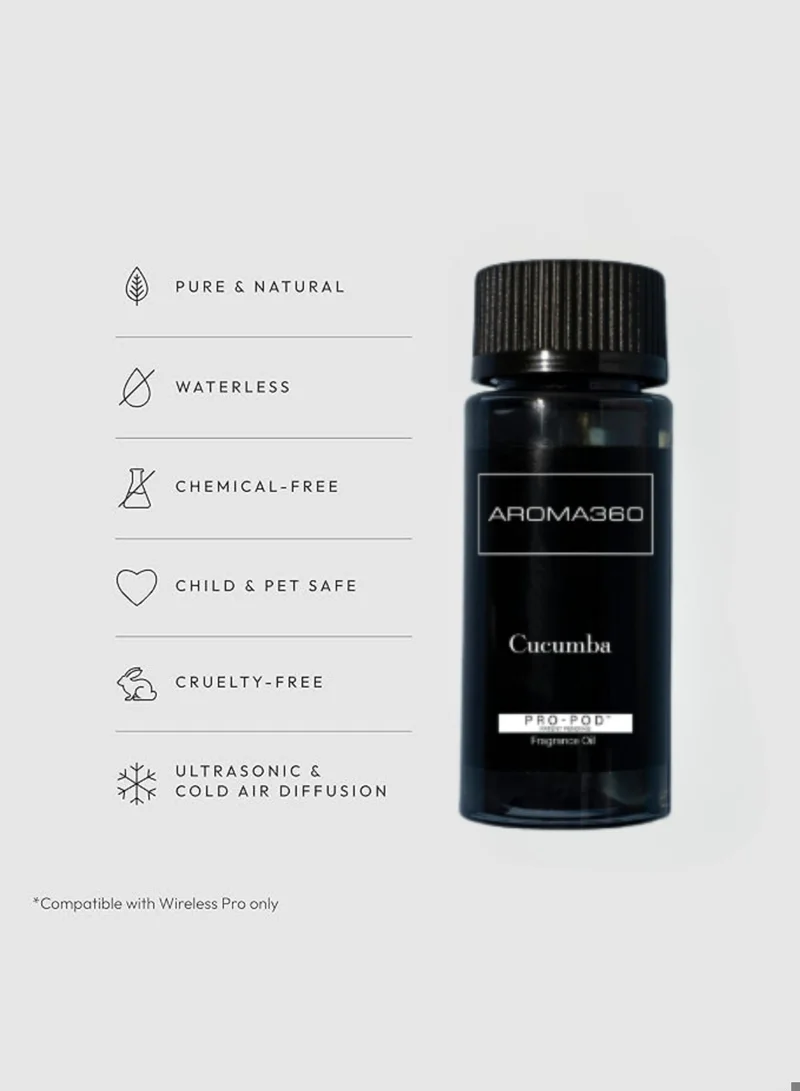AROMA360 Cucumba Pro-Pod Oil Blend - Hotel Inspired for Luxury Essential Oil Diffusers - Aromatherapy Scent Diffuser Oil - Open Aire, Cucumber, and Musk