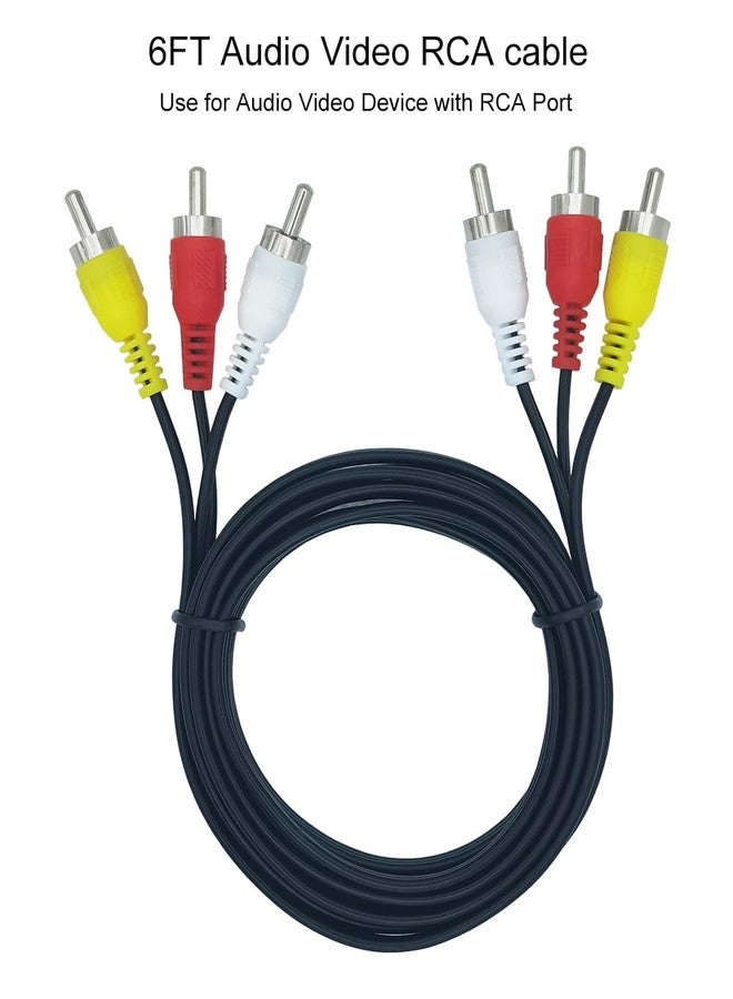 AILTECK 6FT RCA Audio Video Composite Cable, 3 Male to 3 Male RCA AV Cable for TV Projector Amplifier Speaker - Image 3