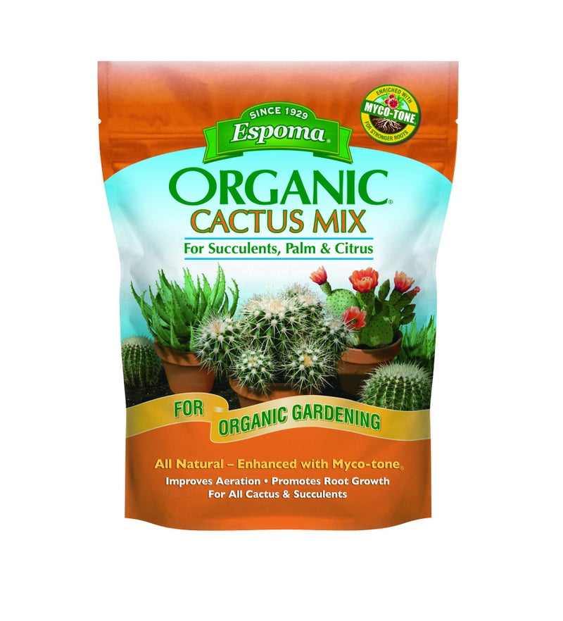 Espoma Organic Cactus Potting Soil Mix, Natural & Organic Soil for Cactus, Succulent, Palm, and Citrus Grown in containers Both Indoors and Outdoors, 4 qt, Pack of 1 - Image 1