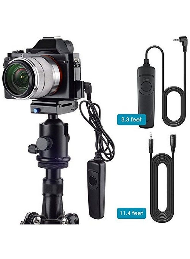 AFUNTA 3.3Ft Shutter Release Remote Control With 11.4Ft Extension Cable 2.5Mm Afunta Rs60E3 Wired Remote Control Switch Cord Replacement Compatible 70D 100D 1200D Digital Camera Dslr - Image 3