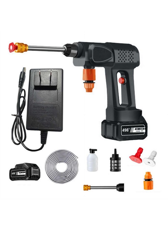 High-Pressure Washer Gun, 24V Portable Design with Rechargeable Battery, Bottle, Hose and Nozzles for Car Washing, Flower Watering, Floor Cleaning - Image 1