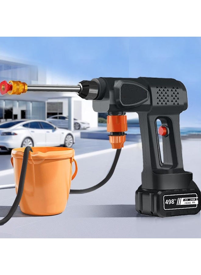 High-Pressure Washer Gun, 24V Portable Design with Rechargeable Battery, Bottle, Hose and Nozzles for Car Washing, Flower Watering, Floor Cleaning - Image 2