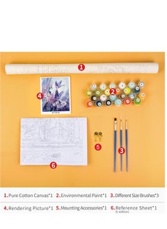 Excefore Purple Butterflies Paint by Number for Adults and Kids Beginner Sets DIY Painting Kits Acrylic Painting by Numbers Butterfly Series for Kids Gift for Home Wall Decorations Colourful Flower - 16x20inch  - Image 3