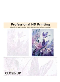 Excefore Purple Butterflies Paint by Number for Adults and Kids Beginner Sets DIY Painting Kits Acrylic Painting by Numbers Butterfly Series for Kids Gift for Home Wall Decorations Colourful Flower - 16x20inch  - Image 4