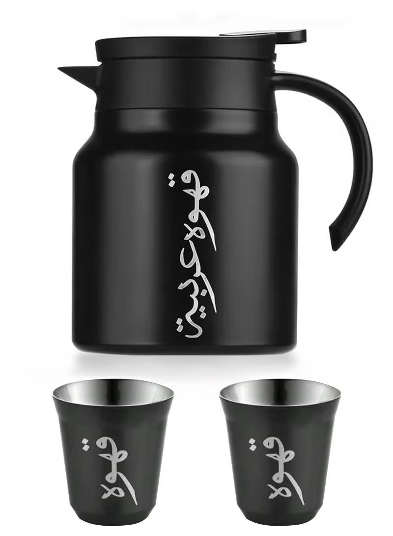 Arabic Coffee Pot and Coffee Cup Set Complete Travel Set — 2 vacuum packs with 2 cups each, compact design that fits in bags. - Image 5