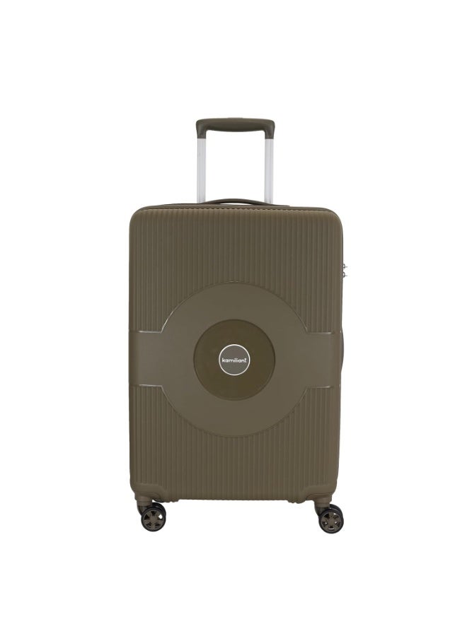 Kamiliant Polypropylene KAM Hard Shell 8 Wheels Spinner Suitcase Might DW SP68CM MIL.OLV,Brown, Medium - Image 1