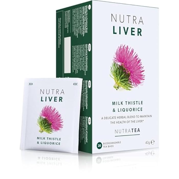 Nutra Tea NUTRALIVER - Detox Tea for Liver Cleansing and Support - With Milk Thistle, Turmeric & Fennel - 20 Tea Bags - Herbal Tea by Nutra Tea - Image 1