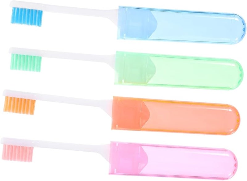 4Pcs Portable Travel Toothbrush Soft Bristles Folding Design Camping Outdoor Use Compact Easy Store - Image 2