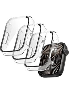 ماركة غير محددة (عبوة من 3 قطع) حافظة متوافقة مع ساعة Apple Watch Series 10-46 مم، واقي شاشة مدمج رفيع من الزجاج المقوى عالي الدقة، غطاء بديل شامل لساعة iwatch S10 2024  - Image 1