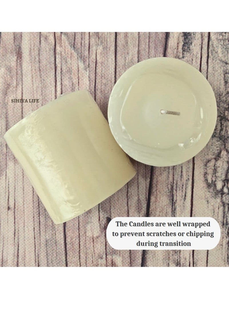 SIHIYA LIFE Set of 2 Ivory Pillar Candles| 3 x 3inch | Unscented & Dripless Candles for Decor, Events, Restaurants | Natural Wax with Cotton Wicks | 40 hrs/candle Burn Time  - Image 5