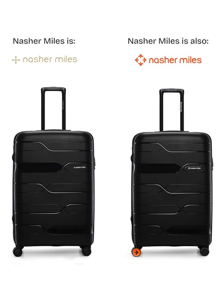 nasher miles Nasher Miles Paris Hard-Sided Polypropylene Check-in Luggage 28 inch | 75cm | 8 Wheels Large Trolley Bag for Travel | Suitcase (Black)  - Image 2