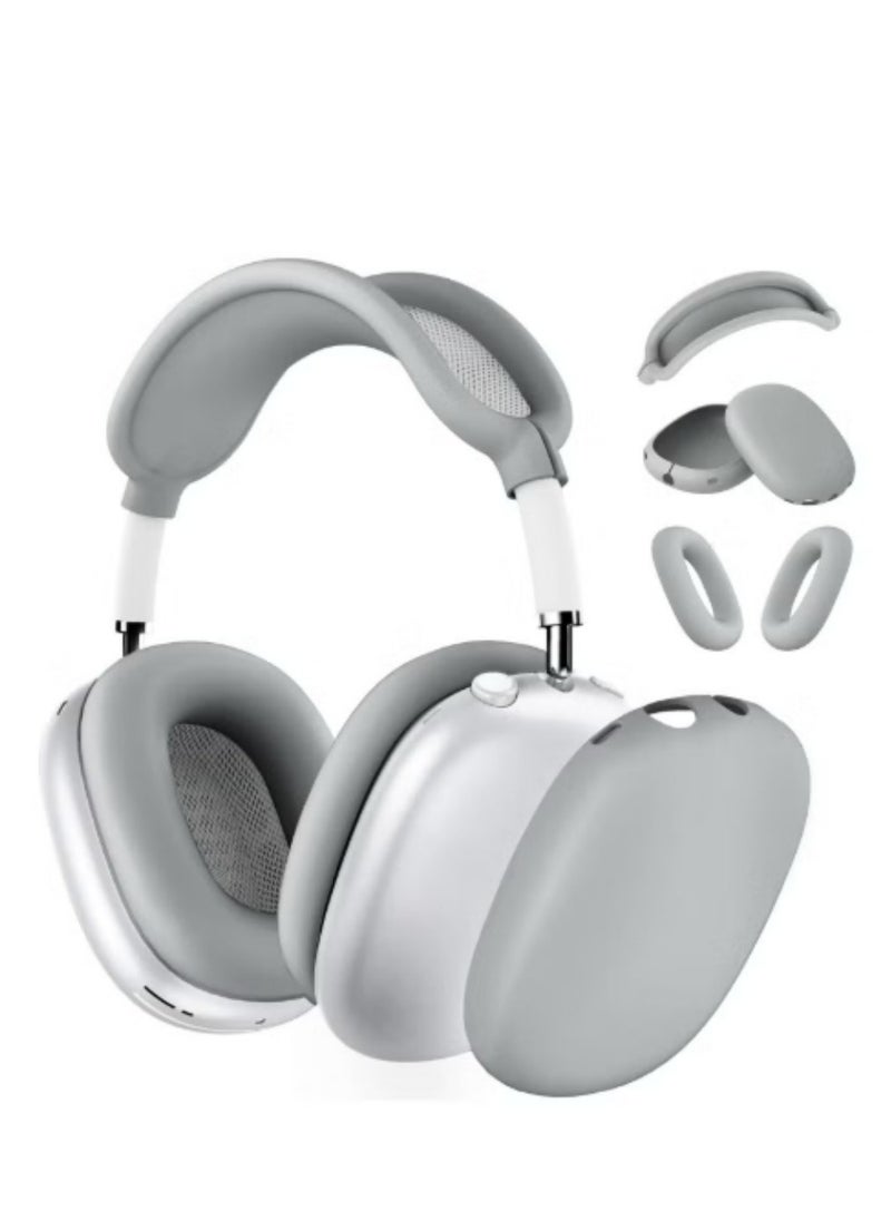 BEILINGDUN BEILINGDUN Silicone Cases Suitable for Apple AirPods Max 3-in-1 Headphones Anti-Scratch Ear Cups Cover Headband Cover and Ear Pad Protector Case Skin Accessories (Grey)  - Image 1