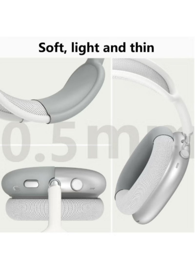 BEILINGDUN BEILINGDUN Silicone Cases Suitable for Apple AirPods Max 3-in-1 Headphones Anti-Scratch Ear Cups Cover Headband Cover and Ear Pad Protector Case Skin Accessories (Grey)  - Image 4