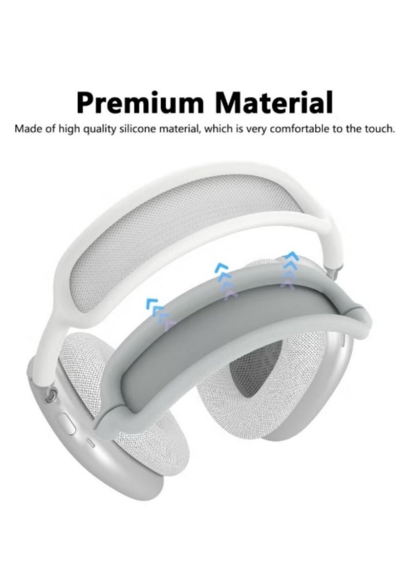 BEILINGDUN BEILINGDUN Silicone Cases Suitable for Apple AirPods Max 3-in-1 Headphones Anti-Scratch Ear Cups Cover Headband Cover and Ear Pad Protector Case Skin Accessories (Grey)  - Image 5